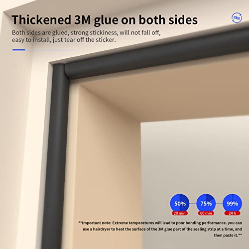 Weather Stripping Seal Strip For Doors/Windows, Self-Adhesive Backing Seals Large Gap (18 Feet Type) #TOP4