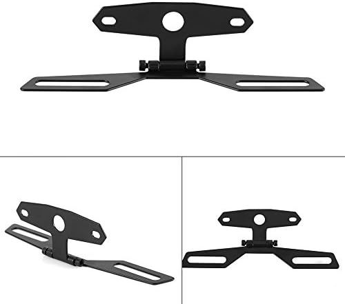 Motorcycle Number Plate Bracket, Adjustable Motorbike Number Plate Holder Motorcycle Flip Up License Plate Bracket Tail Light Holder Bracket for Motorcycle ATV Dirt Bike