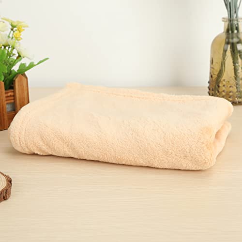 Coral Fleece Blankets, Super Soft Ultra Comfort Plush Microfiber Throw Blanket Solid-Color Fleece Blankets For Sofa Couch ,Yellow,50X70Cm #TOP2