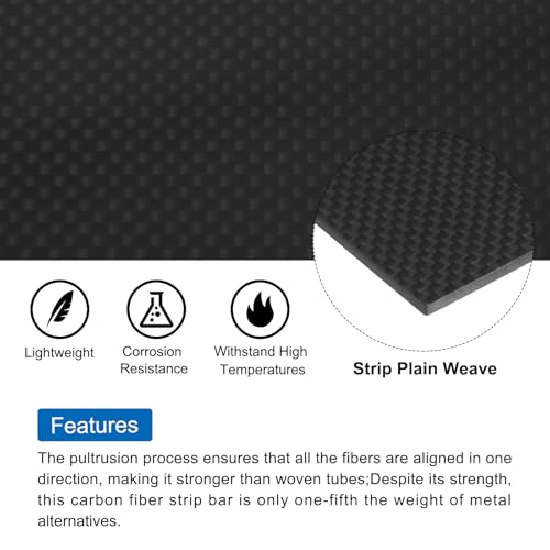 QUARKZMAN 1Stk Kohlefaser Blatt 300×200×2.5mm Glänzende Oberfläche Pultrudierte Flache Kohlefaser Brett Platte Leinwand Gewebe Panel Blatt für Drachen RC Flugzeug