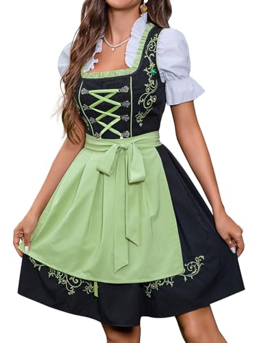 Women Oktoberfest Costumes German Dirndl Dresses Carnival Green Medium