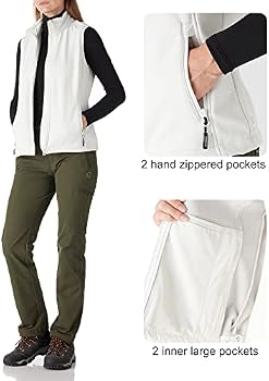 Gilet Softshell Homme Outdoor Ventures Coupe-Vent Léger 7 Poches - Doublé Polaire Chaud Pour Golf, Randonnée, Course