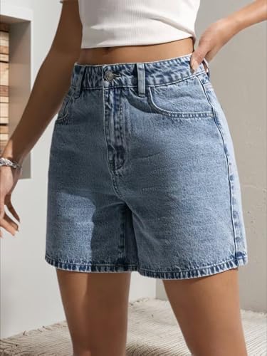Image of Nifty Women's Denim Stretchable Relaxed Fit Shorts|| Back Pocket Bow Tie Detail