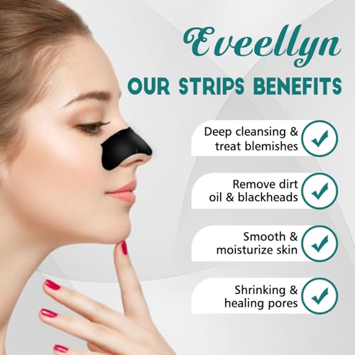 Mitesserentferner Stripes, 80 Stück Natürliche Bambuskohle Mitesser Entferner, Zum Entfernen von Mitessern und Zum Freimachen Verstopfter Poren