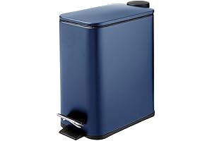 mDesign 1.3 Gallon Navy Blue Rectangle Trash Can
