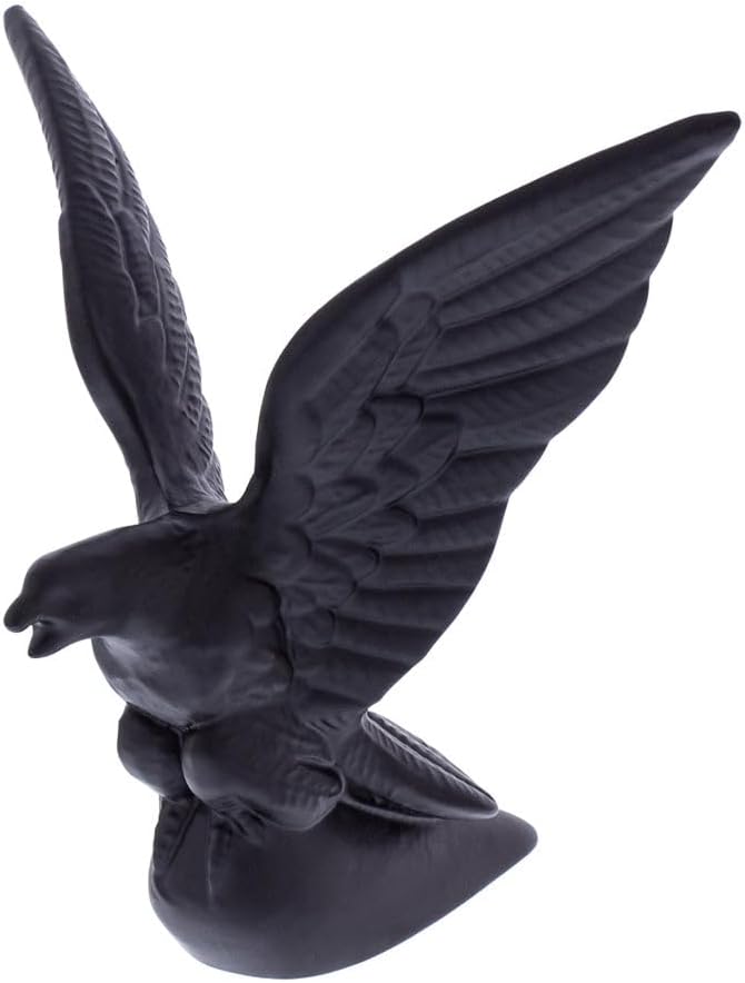 Die-cast American Eagle Hood Ornament- Matte Black 4.5" W x 4.5" H, Interior/Exterior Upgrade