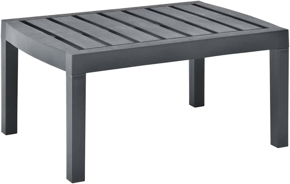 vidaXL Garden Table Anthracite Plastic 30.7 x 21.7 x 15.0 in Durable