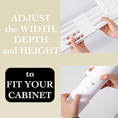 Pansam Under Sink Organizers And Storage Expandable Kitchen Rack - The Cabinet For Bathroom Shelf Cleaning Supply Organizer With Extendable Height Depth Width, White #TOP5