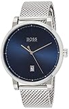flache uhren handaufzug Edelstahl-Mesh-Gliederarmband Hugo Boss Watch 1513809