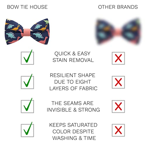 Image of Bow Tie House Mens Bowties Pre-tied Shape Clip on Bowtie Solid Men Formal Wear for kids, baby boys, toddler any age bow ties