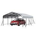 GarveeLife 13x20x8 ft Oversized Metal Carport with Galvanized Steel Roof, Heavy Duty Carport for 2 Cars, Metal Garage for Car, Truck, Tractor, Boat