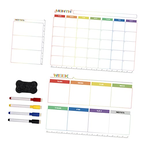 KICHOUSE 1 Juego Tablero de mensajes magnético nevera calendario tablero de plano calendario planificador imán calendario imán película de pizarra para mascotas Colorful