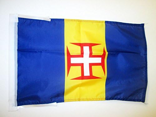 AZ FLAG, Madeira Flag, 18'' x 12'', 100% Polyester Portugal, Maderian Small Banner with Two Cords, Fade Resistant