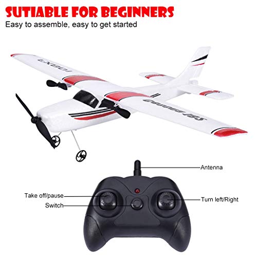 Rc Plane, 2.4ghz 2channel, Remote Control Airplane, Ready to Fly, Rtf Gliding Aircraft, Easy