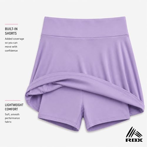 RBX Skorts for Girls - 4 Pack Pleated Athletic Tennis Skirts with Built-in Bike Shorts - Golf Outfits, School Uniform (7-16), Size 7-8, Pink/Floral/Animal