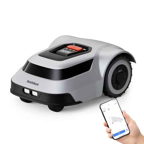 ANTHBOT Pion Robot cortacésped automático - 1000 m², con Cables delimitadores, escaneo de Ruta en U eficiente, Control por aplicación, mapeo automático, 300% de eficiencia de Corte, silencioso 55dB