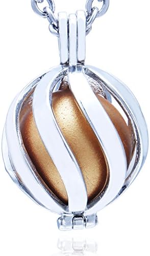 Morella Women Necklace Stainless Steel 70 cm 27,5" with Candy Sweets Pendant for Sound Balls Ø 16 mm 0,63" in a Velvet Jewelry Bag