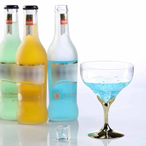 Efavormart 30 Pcs Disposable Clear Plastic Champagne Goblet For Wedding Birthday Party Banquet Events Cocktail Cups - Gold #TOP5