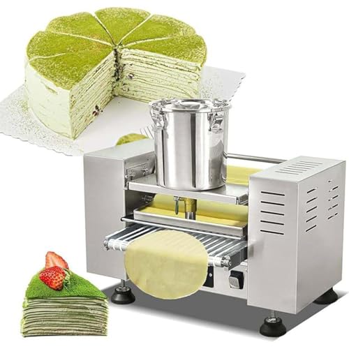 Máquina de crepé comercial para pasteles, tortillas, pizzas, velocidad ajustable, 100-300 piezas/hora, ideal para restaurantes y panaderías, superficie de cocción de 6 pulgadas