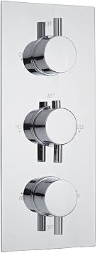 Milano Mirage   Modern 2 Outlet Triple Thermostatic Concealed Mixer Shower Valve - Chrome