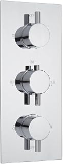 Mirage – Modern 2 Outlet Triple Thermostatic Concealed Mixer Shower Valve - Chrome