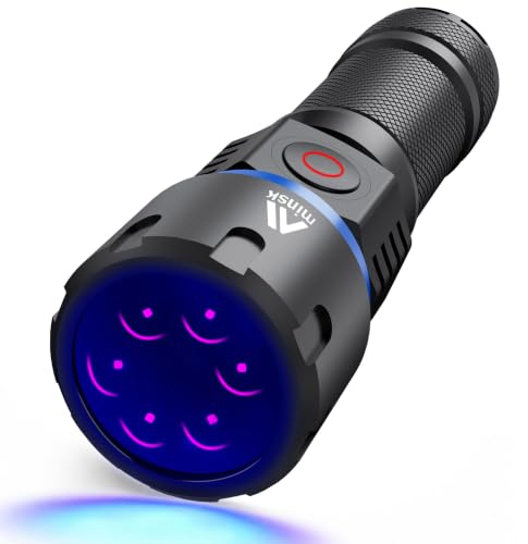 Minsk Black Light 60W, Flashlights High Lumen, USB C Rechargeable, 2 Modes Powerful Lights for Pet Urine Detection, Resin Curing, Minerals, Blood Tracking, AC Leak
