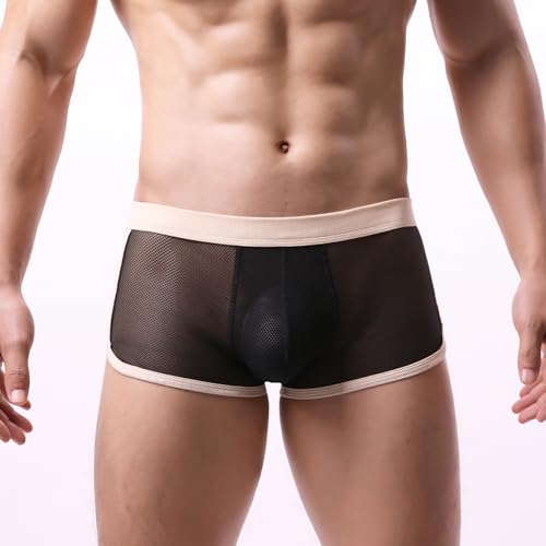 Evankin Men's Sexy Boxer Briefs Breathable Mesh Underwear Low Rise Split Side Arrow Short Pants Trunks Lingerie2