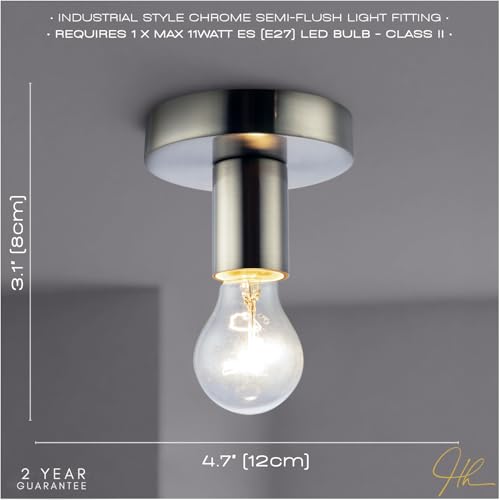 Aplique E27 de latón cepillado industrial para techos bajos y pasillos 6