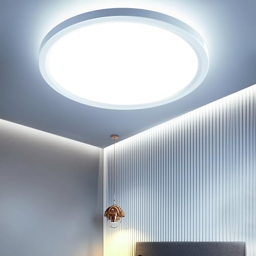 OTREN Plafon LED Oświetlenie Sufitowe 36 W, Ø30 cm Nowoczesna lampa sufitowa 6500 K, 3240 LM Nowoczesne oświetlenie sufitowe, okrągłe, IP44, do łazienki, kuchni, sypialni, na korytarz, balkon, ścianę,