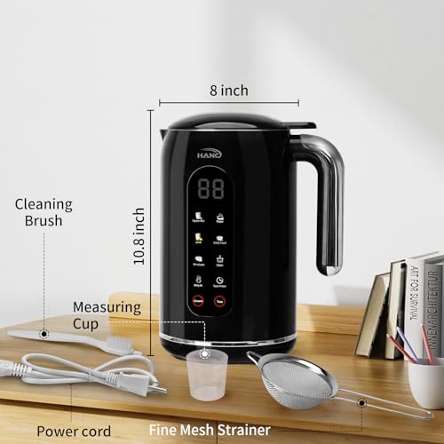 Image of Nut Milk Maker Machine, 42oz, 8 in 1 Silent Automatic Nut Milk Machine, Homemade Soy Milk, Oat, Puree, Almond Milk Maker with Delay Start /Keep Warm /Boil Water /Self-Cleaning, Black