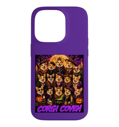 Corgi Coven �r���e�[�W �n���E�B�� ���� �I�J���g�S�V�b�N �O���� �K�[���Y �X�}�z�P�[�X iPhone 14 Pro �p