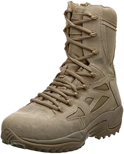 Reebok mens Rapid Response Rb Safety Toe 8" Stealth With Side Zipper Industrial Construction Boot, Desert Tan, 11 US