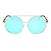 Produktbild Tonsee Damen Männer Sonnenbrillen Runde Vintage Retro Brille Polarisiertes Licht Spiegel Objektiv Pilotenbrille (Blau)