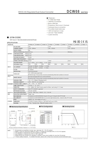 Convertisseur CC-CC double sortie DCW08C-12 module d'alimentation 8W - 3