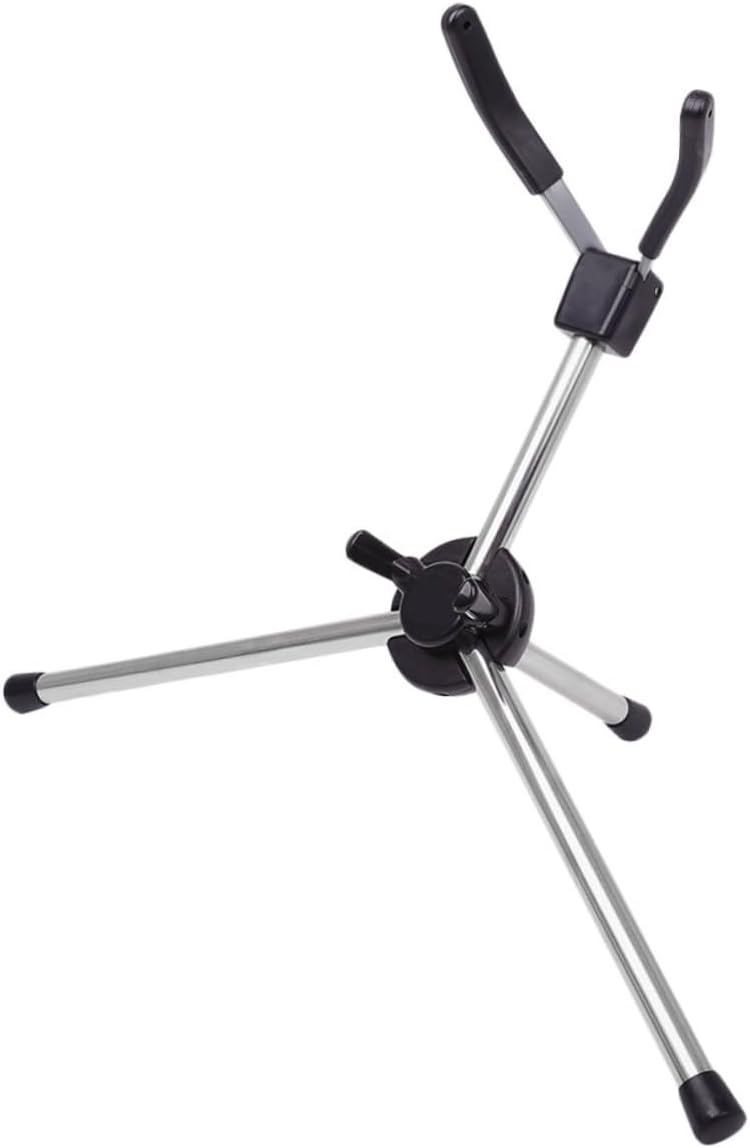 ERINGOGO Foldable Portable Saxophone Stand Adjustable Black Sax Holder Compact Tripod Bracket for Alto and Soprano Saxophones Easy to Carry