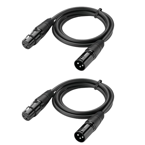 Yewseas - Cable de micrófono XLR 3M, cable balanceado de 3 pines XLR macho a hembra con blindaje para estudio de grabación, amplificador, consola mezcladora y sistemas de altavoces