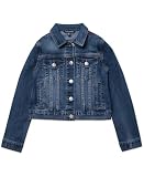 Calvin Klein Girls' Basic Jean Jacket, Stretch Denim with Button Closure, Casual Style, Authentic, 12-14