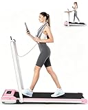 Tapis Roulant Elettrico Salvaspazio 8%, 3 IN 1 Walking Pad Pieghevole, 2.5CV Tapis Roulant Con Inclinazione(Rosa iris)