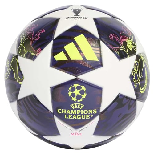 adidas UEFA Champions League UCL MINI F Mini FuĂźball JX9099, Farbe:White-Purple-Titanium/WeiĂź Lila