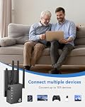 Dual Band 5GHz/2.4GHz WiFi Extender, WiFi Booster, WiFi Extender Signal Booster, Covers 12880 Sq.ft, Supports 105 Devices, Internet Extender WiFi Booster for Home