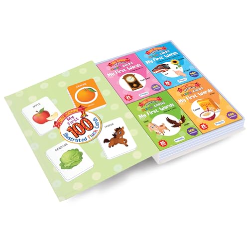 Image of THE BOOK TREE My First 100 Words Educational Flash Cards | Early Learning Illustrated Cards for Kids Language Skills| Ideal for Teaching First Words | Fun & Educational Gift for Ages 2+