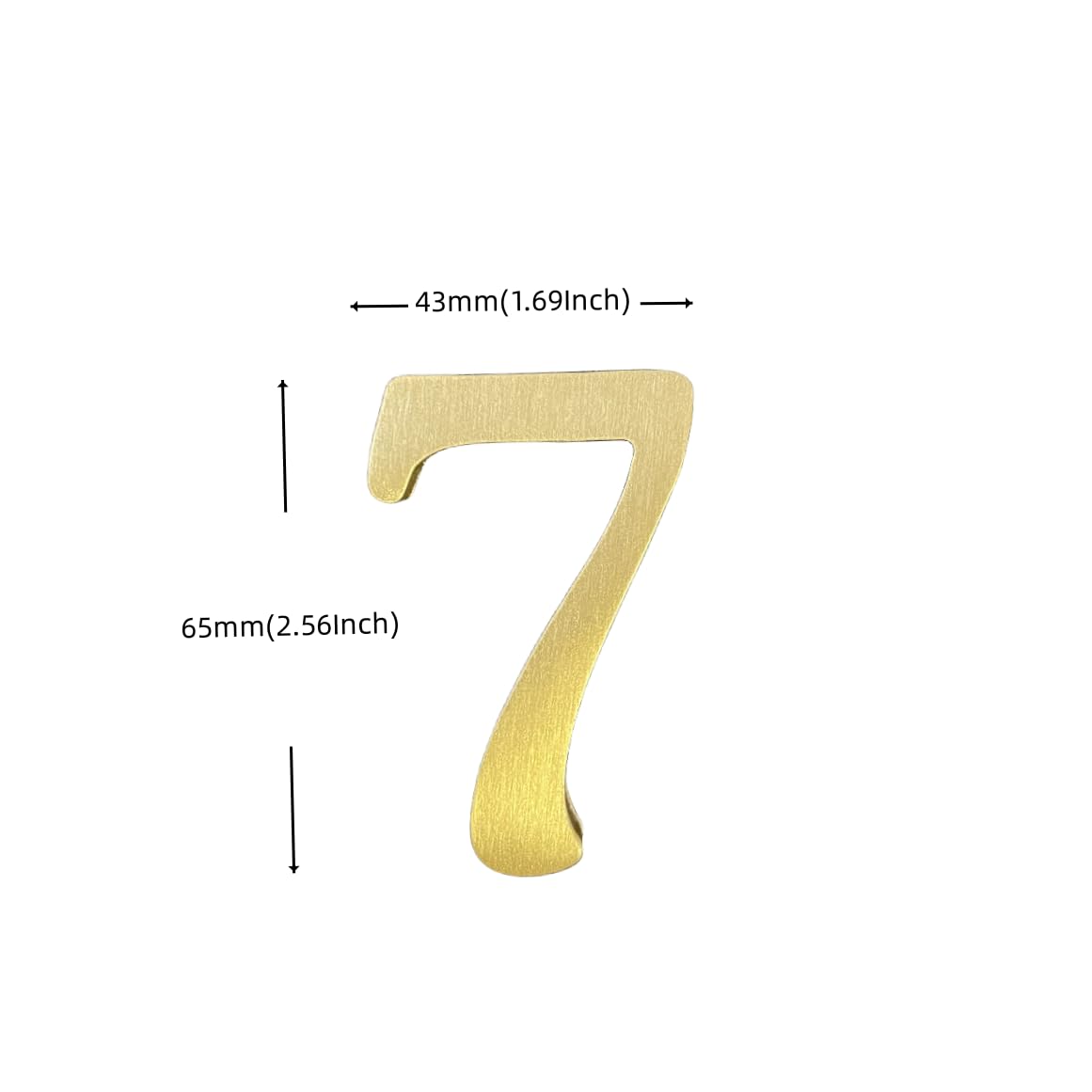 2.6 Inch Solid Brass Self-Adhesive English Letters & Numbers – Gold Metal Alphabet Stickers For House Address, Door Numbers, Signs, And Wall Decor (Individual Characters)