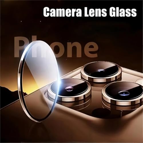Image of PreCure Compatible for iPhone 16 Pro /iPhone 16 Pro Max Camera Lens Protector, Ultra-HD Tempered Glass Camera Cover Screen Protector Metal Individual Ring Protector Accessories, Desert Titanium