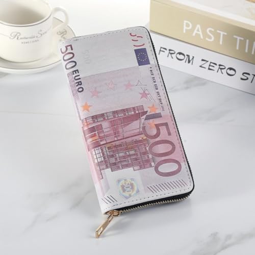 Cute Cash Coin Pocket Funny Money Printed Leather Wallet Credit Card Holder with Zipper Coin Purse for Women Men3