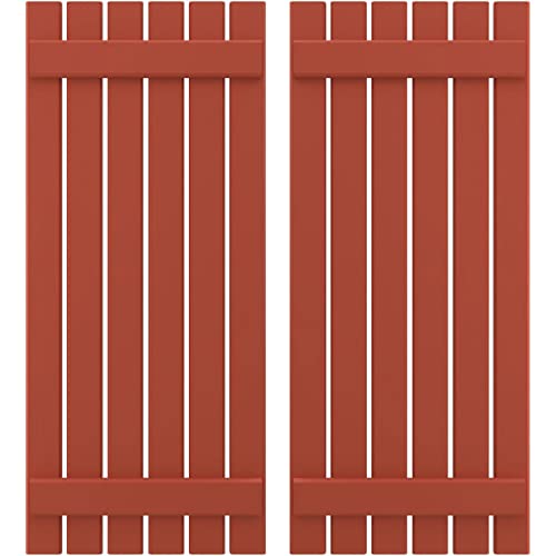 Ekena Millwork ARW101SB623X46CLH Americraft Six 2 Exterior Real Wood Spaced Board-n-Batten Shutters (Per Pair), 23 1/2"W x 46"H, Colorful Leaves