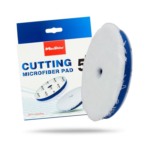 Maxshine 5" Universal Microfiber DA Cutting Pad – High-Performance Polishing Pad for Heavy Defect Removal – Hook & Loop Backing – Ideal for Paint Correction & Auto Detailing