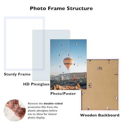 Image of JCJMY 15x21.25 Puzzles Frame White, Wall Hanging 15 x 21.25 Picture Frame for 15 by 21.25 Poster Photo Canvas Picture Puzzles with Shatter Resistant Plexiglass, White
