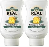 Reàl Infused Exotics, Pineapple, 500 ml, Sciroppo di Ananas della Costa Rica, Vegano, Squeeze Bottle, Ideale per Cocktail Tropicali, Frullati, Dessert e Topping (Confezione da 2)
