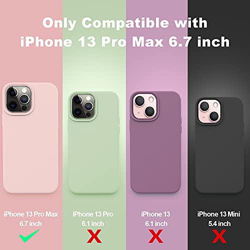 Vooii Compatible With Iphone 13 Pro Max Case, Liquid Silicone Full Body Protective Case With [Anti-Scratch] [Soft Microfiber Lining] [Camera Protective] For Iphone 13 Pro Max 6.7 Inch, Pink Sand #TOP5