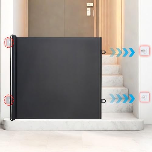 Einziehbares Treppenschutzgitter für Baby, 0-130 cm ausziehbares Babyabsperrgitter, ohne Bohren, Sicherheits-Hunde-Laufgitter, tragbarer Haustierzaun für Treppen, Schlafzimmertüren und Korridore